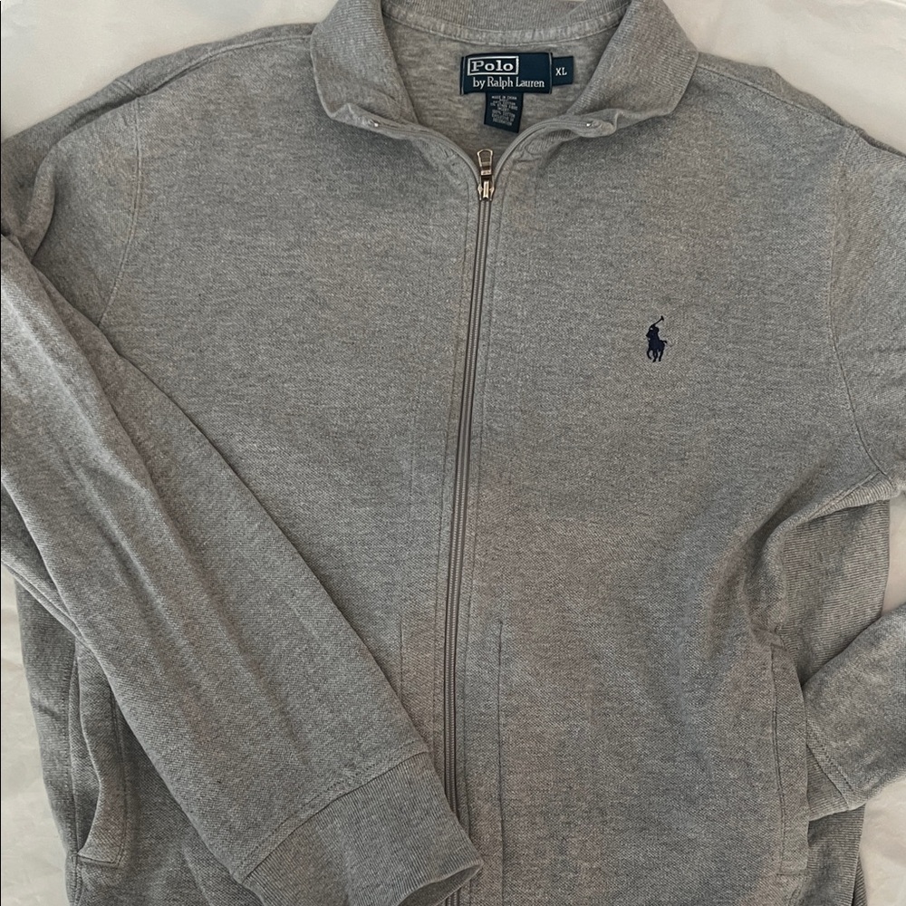 Ralph Lauren Heather Gray Full-Zip Sweatshirt